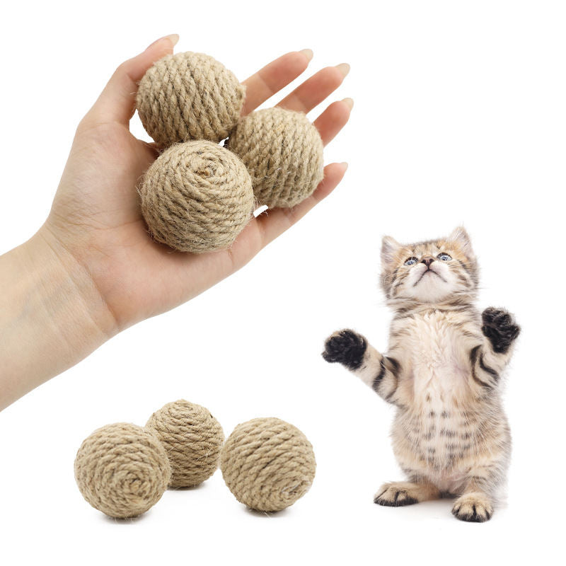 Pet Hemp Rope Ball 45 Cm Natural Color Woven