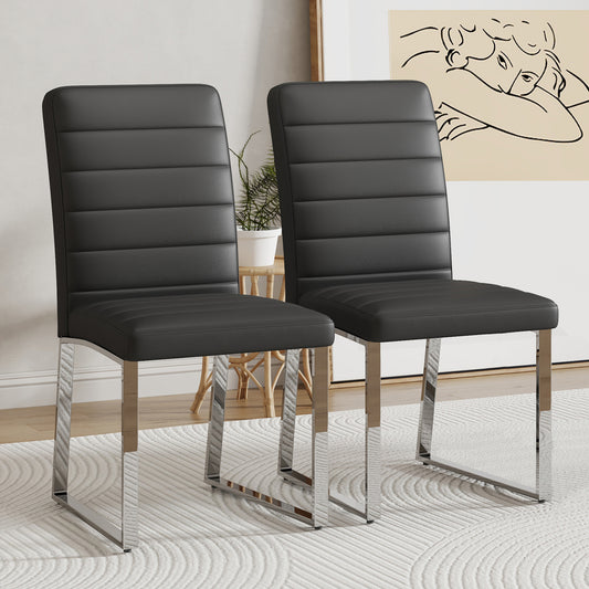 2-Pack - Premium PU Office Dining Chairs With High-density Foam, Sturdy Iron Legs   Electroplate Spray Paint  , Multiple Colors. Easy Assembly.W1151134524
