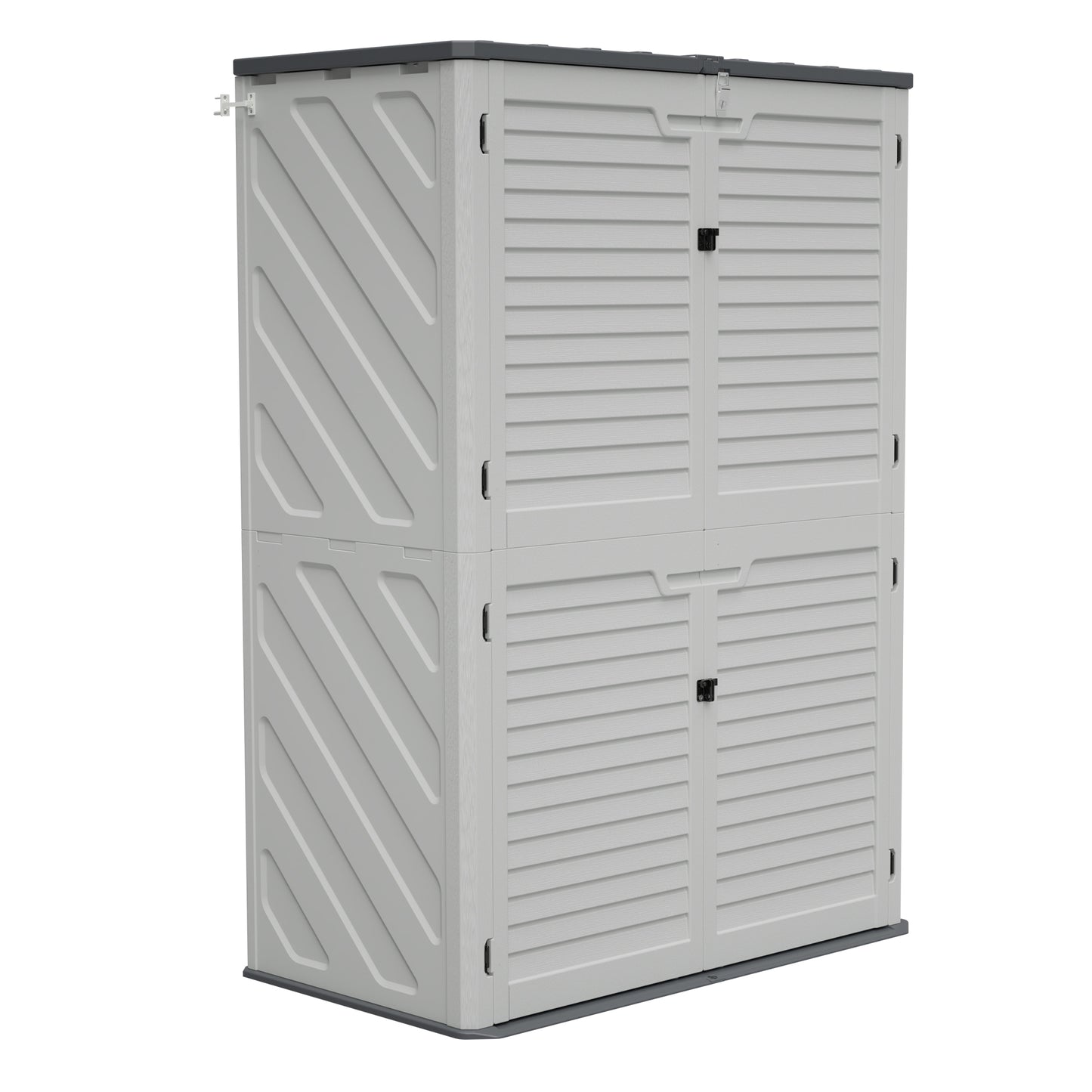 Rust Proof Resin Garden Equipment Storage With Partitions - Weatherproof, Spacious, UV Resistant Material