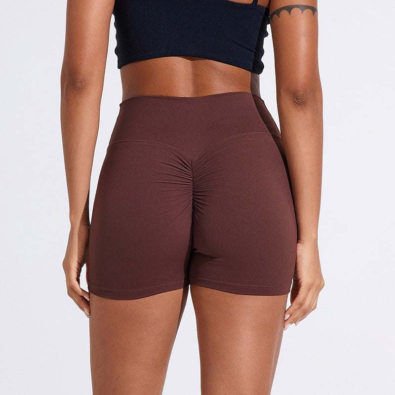 Summer Womens European And American-Style Peach-Shaped Butt-Lifting Fitness Pleated High-Waist Yoga Pants