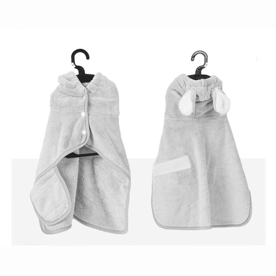 Dog Bathrobe Super Absorbent Towel For Small Dogs Cats Fast Drying Dog Robe Coat With Hood Puppy Cat Bath Towel Wrap Pet Grooming Supplies After Shower