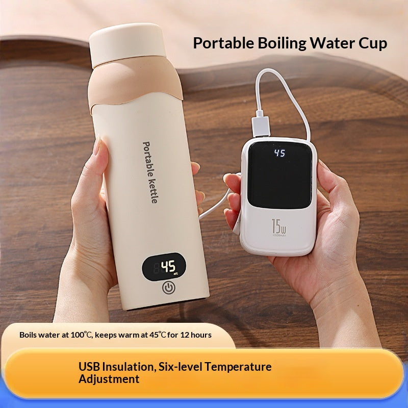 Portable Mini Thermostatic Electric Water Cup For Office And Travel Constant Temperature USB Kettle