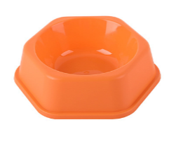 Pet bowl-hexagonal-orange-small 17cm-1 piece