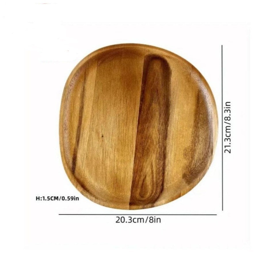 Wooden Tray Enclosing A Snack Plate Japanese-style Tea Tray