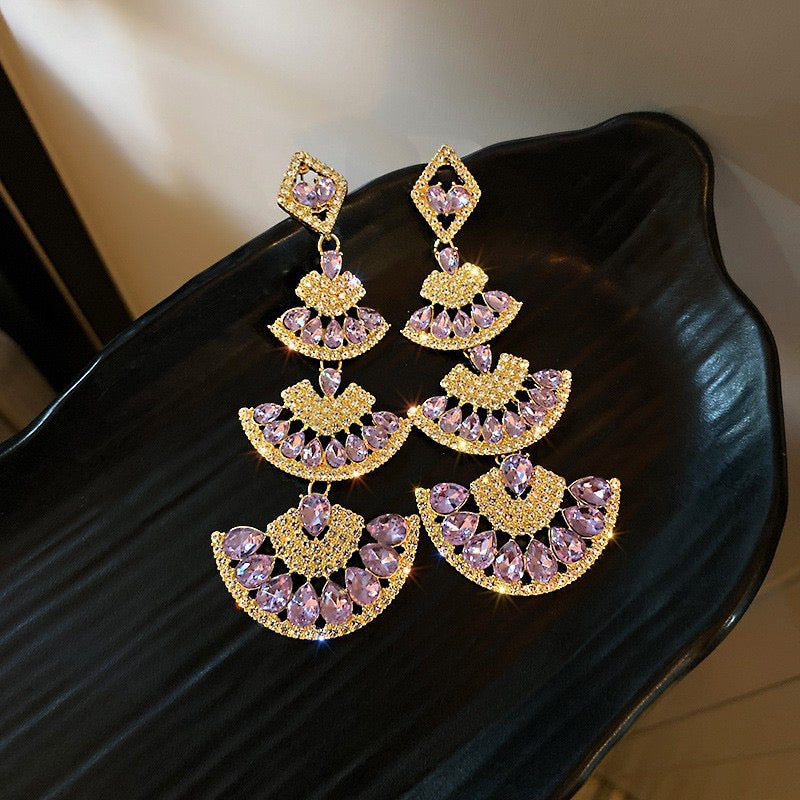 Silver Needle Zircon Long Earrings For Women Korean Style Elegant Premium Vintage Tassel