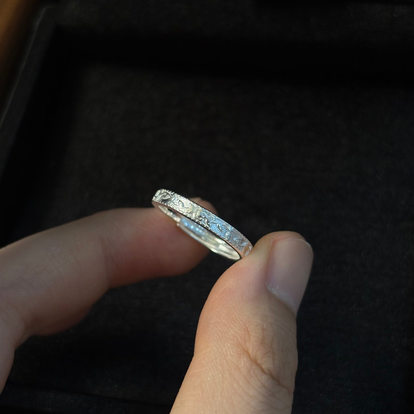 1pc 999 Sterling Silver Engraved Scrollwork Band Ring, Retro & Traditional Chinese Style, Perfect For Daily, Dating & Gifting, Ideal Valentine's Gift