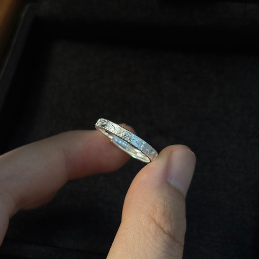 1pc 999 Sterling Silver Engraved Scrollwork Band Ring, Retro & Traditional Chinese Style, Perfect For Daily, Dating & Gifting, Ideal Valentine's Gift