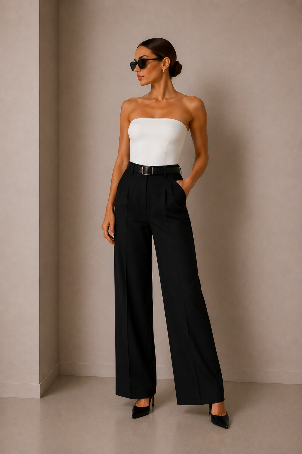 Women's Strapless Bandeau Bodysuit Soft Stretch Tube Top Body Suit