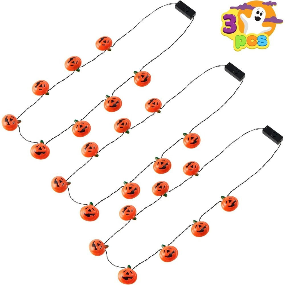 Set Of 3 Halloween Hanging Ornaments, 8 Pumpkins Per String, For Windows, Doors, And Parties—Party Accessory Set