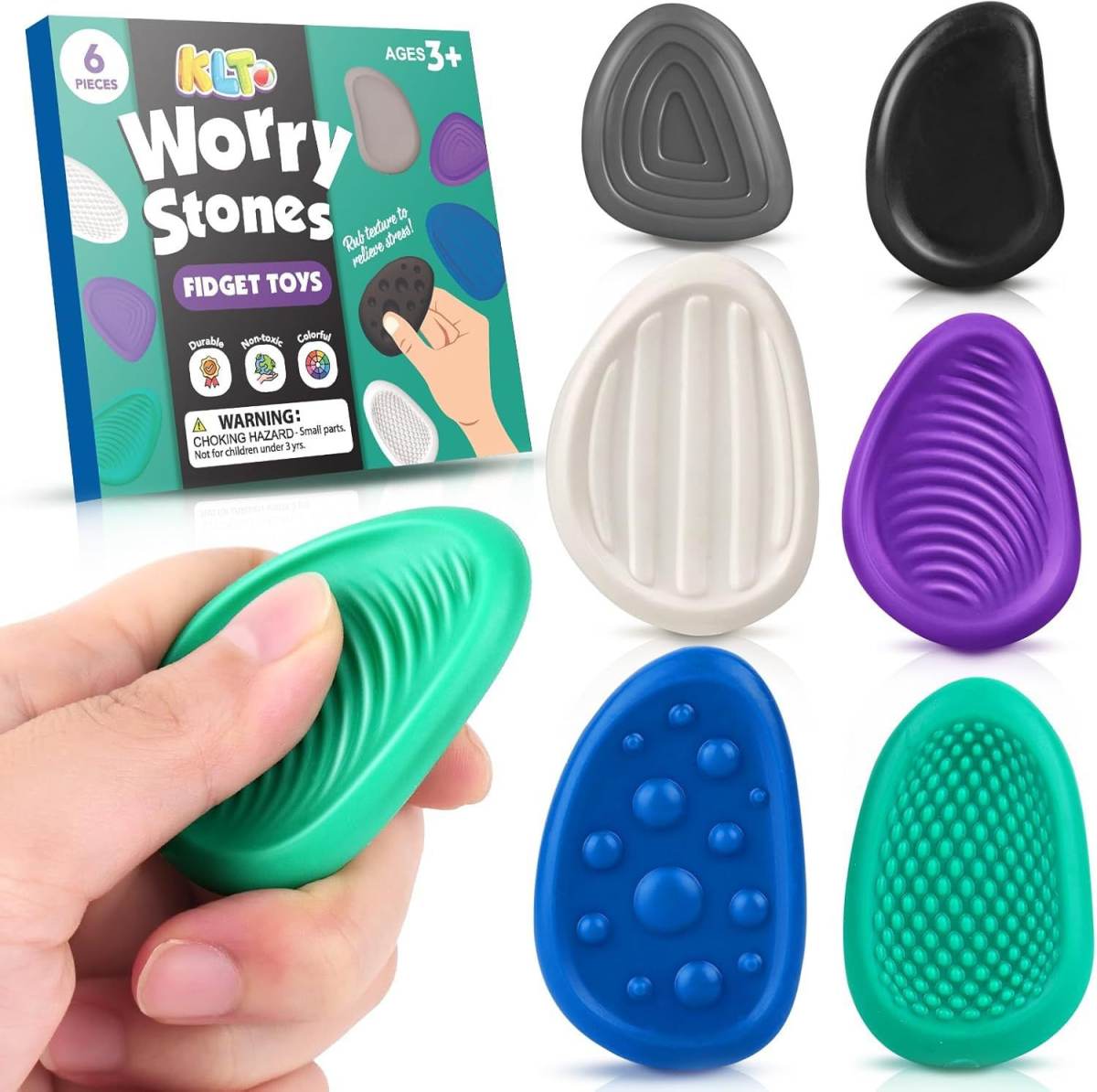 Childrens Sensory Stones Stress-relief Silicone Toys