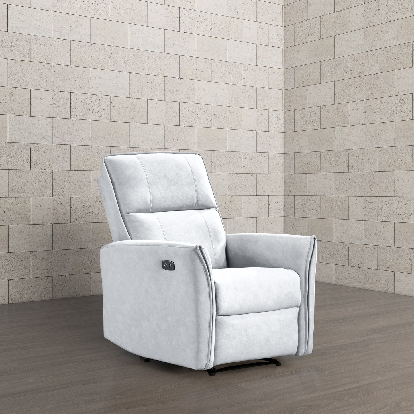 Top Quality Asheville Mid-Century Modern Recliner Chair With Infinite Position Design In Light Gray Italian Suede 41   H X 33   W X 29  D For Living Room Apartment Study Room Office