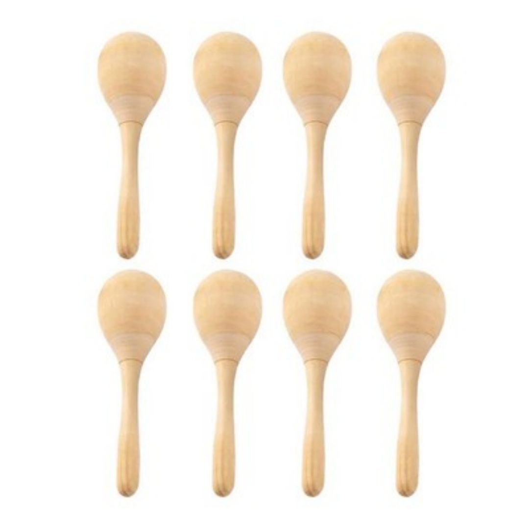 8Pcs Wood Maracas DIY Craft Toys For DIY Painting Music M