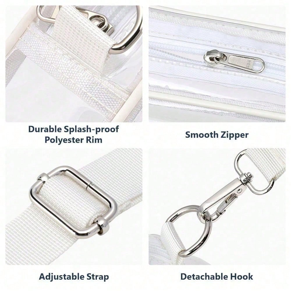 Clear Purse Stadium Transparent Messenger Bag Stadium Approved For Men And Women Clear CrossBody Bag, Clear Bag, Purse, Black Purse, Carteras Para Mujer, Summer, Valentine's Day Gifts, Romantic Gifts