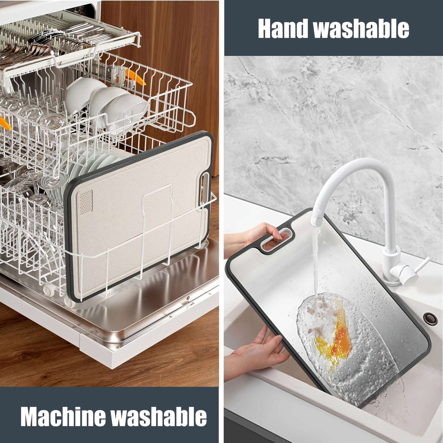 1 Double-sided Household Chopping Board - Anti-slip Base, Easy To Clean With Handle - Made Of Stainless Steel, Suitable For Meat, Vegetable And Fruit Families, Essential Kitchen Tools For Camping And