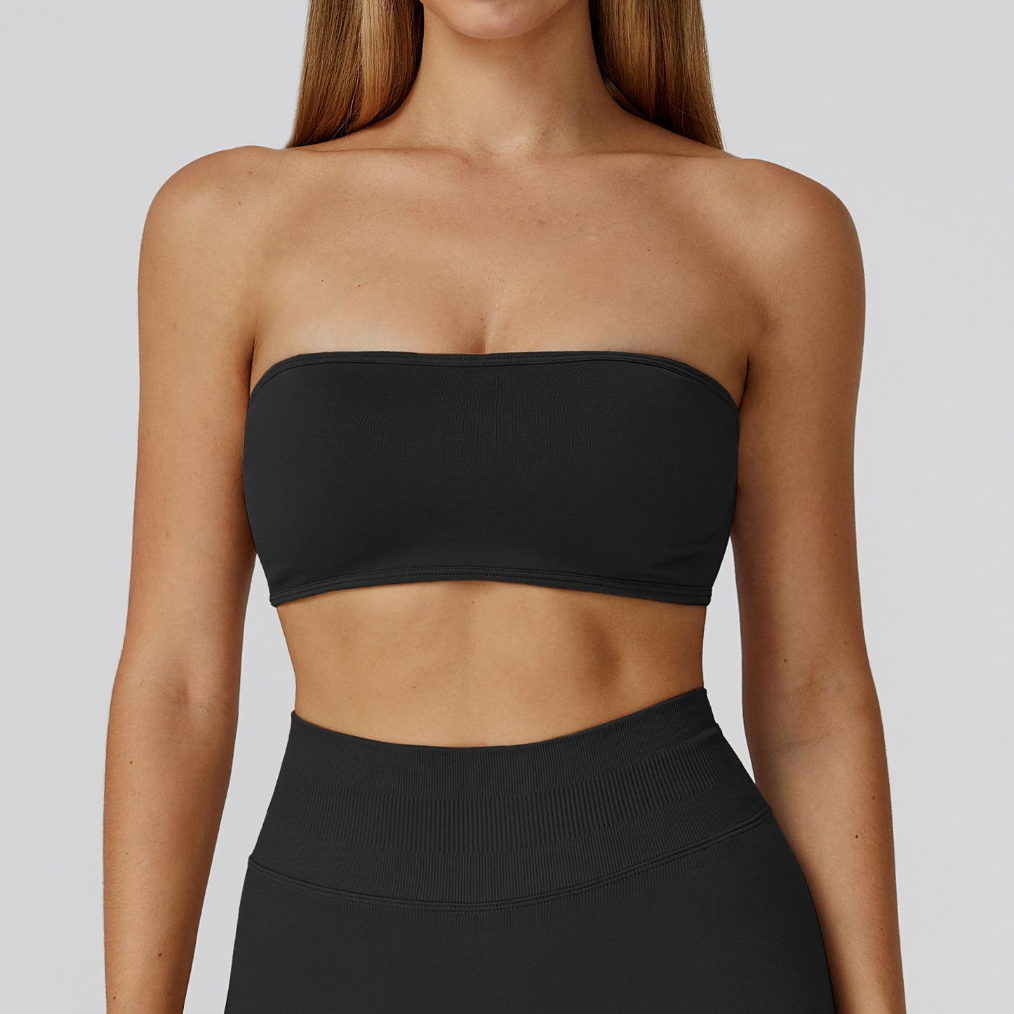 One Piece Tube Top Yoga Bra Hollow-out Beauty Back Running Sports Bra