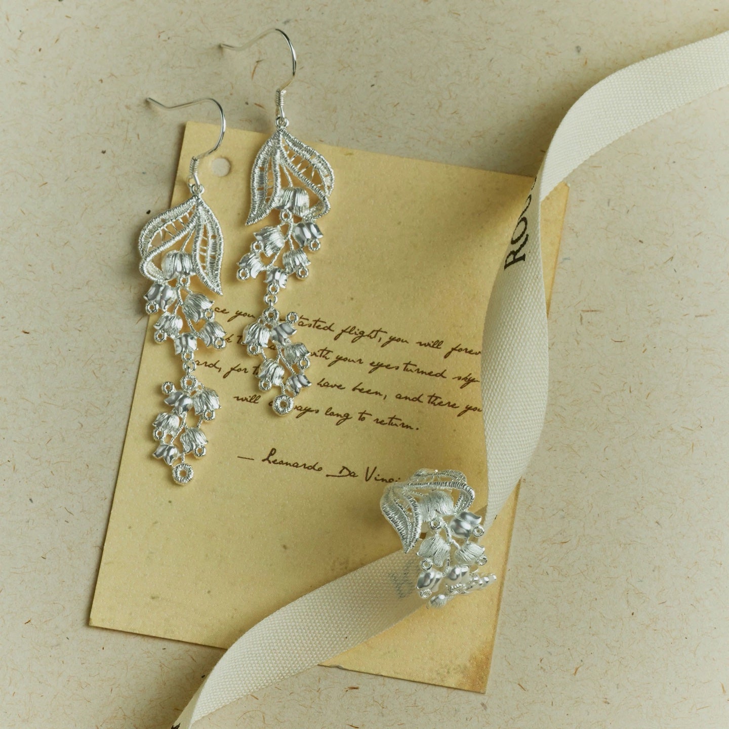 1 Pair 999 Sterling Silver Long Hollow Leaf Tassel Earrings, Elegant Luxurious Style, Perfect For Weddings & Valentine's Gifts