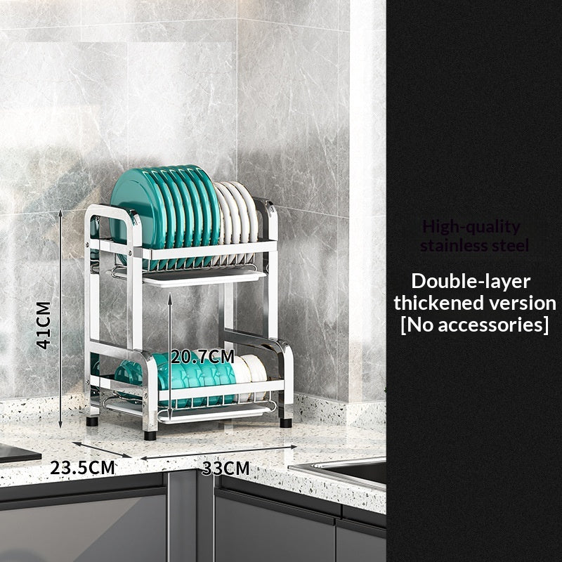 Stainless Steel Multi-Tier Kitchen Dish Rack