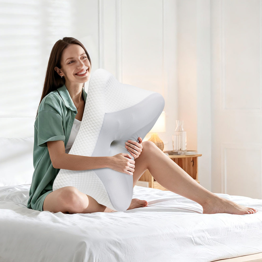 Cervical Neck Pillow, Cooling Ergonomic Memory Foam Pillows  Dual Height Orthopedic Support Contour Pillow For Side