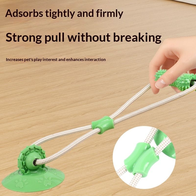Suction-cup Pull-rope Teething Toy For Interactive Pet Play