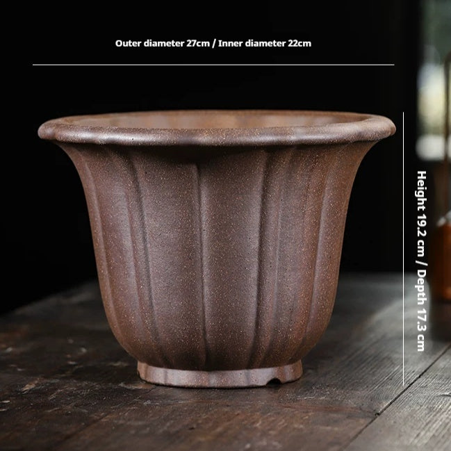 Purple Clay Orchid Pot Home Decorative Piece