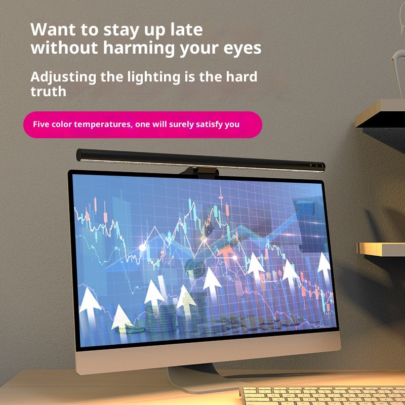 Aluminum Alloy Computer Screen Hanging Lamp Eye Protection Asymmetric Light Source