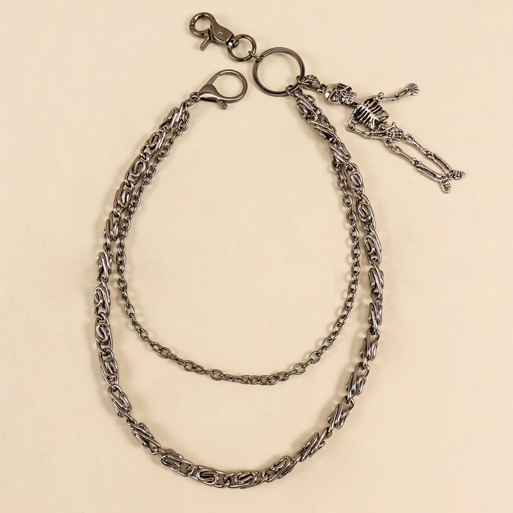 Hot Sellers For Both Men And Women Are Skeleton Skull Lockets Metal Guns Black Chain Pants Jeans Overalls Hip-hop Hipster Accessories Waist Ornaments