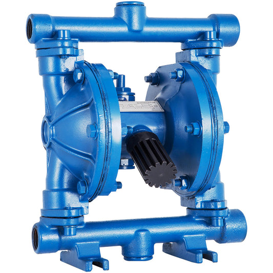 Air-Operated Double Diaphragm Pump, 1/2 In Inlet & Outlet, Cast Iron Body, 3 GPM & Max 90 PSI, Nitrile Diaphragm Pneumatic Transfer Pump For Petroleum, Diesel, Oil & Low Viscosity Fluids