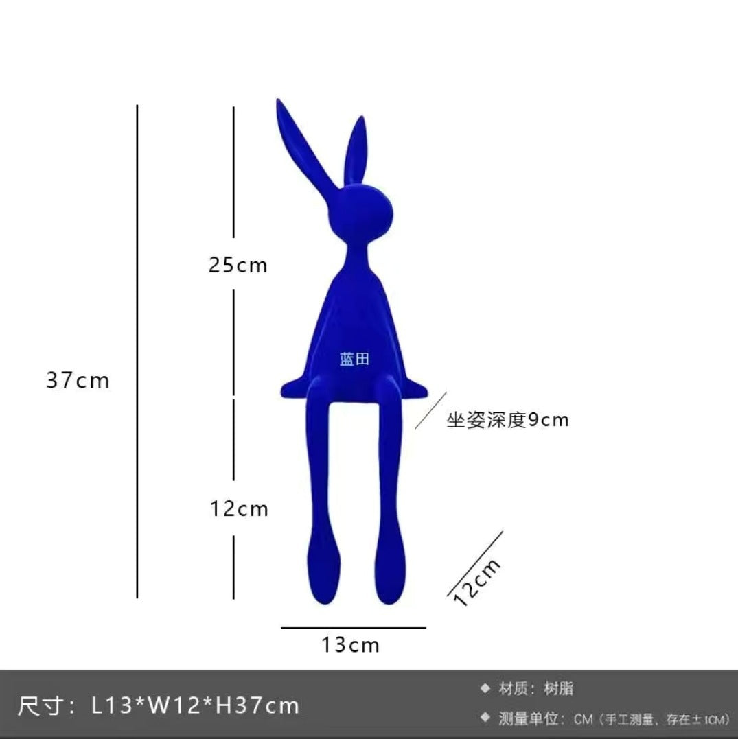 Creative And Minimalist Flocked Rabbit Figurine For Home Decor