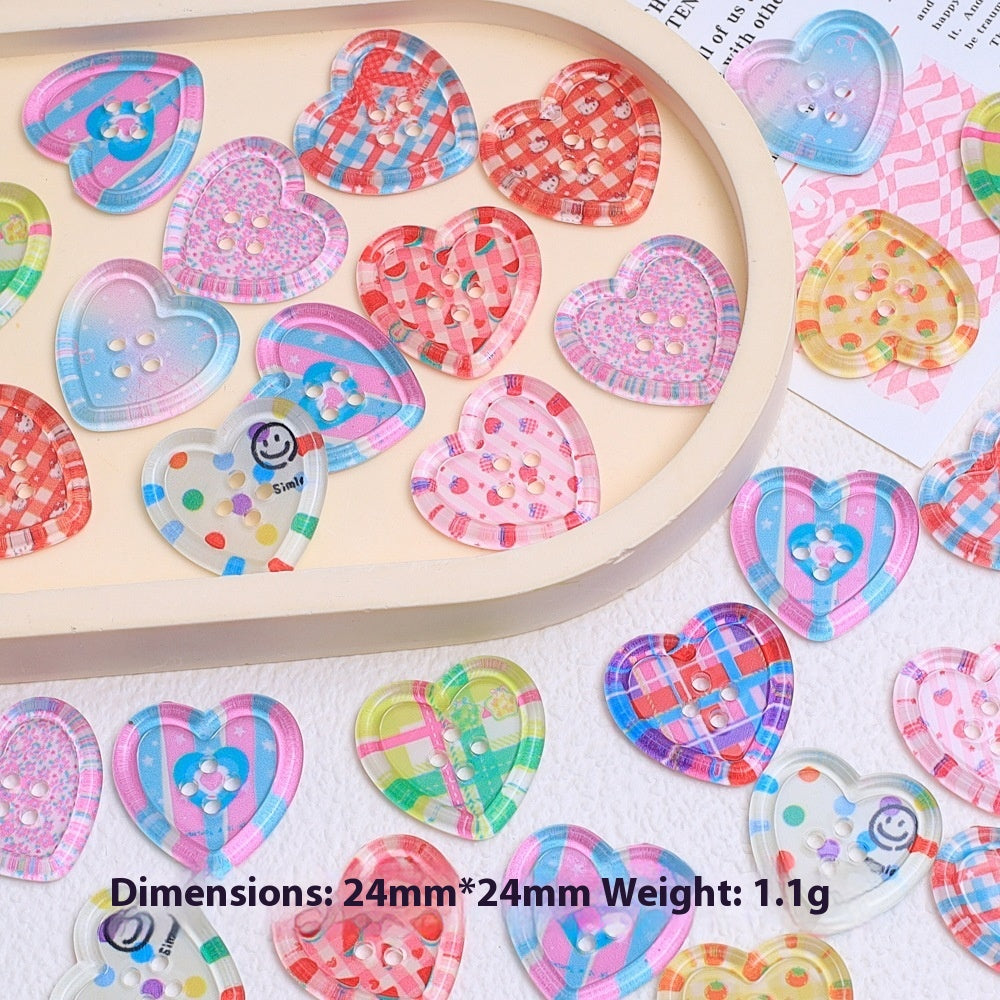 Cartoon Transparent Buttons Handmade Cream Glue Accessories Resin Ornament