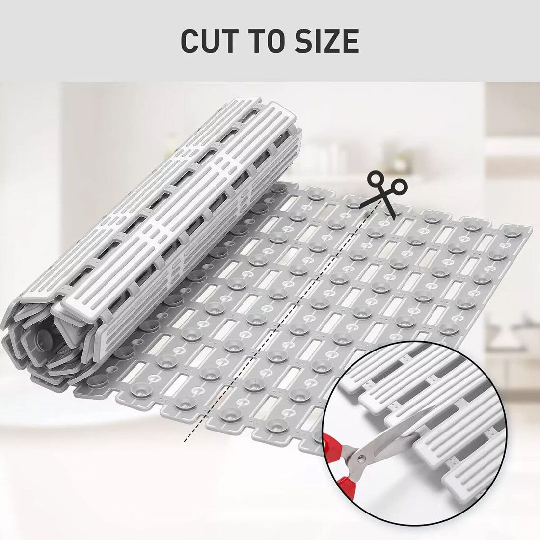 Non Slip Bath Mat Extra Large Shower Mat Bathtub Anti-Mold Rubber Strong Suction