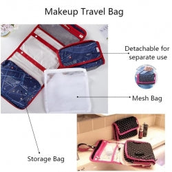 Makeup Travel Bag Cosmetic Storage Bag Hanging Toiletry Wash Organizer Pouch AU AF8218-navy Map-700019