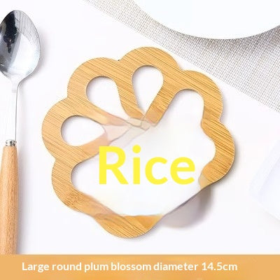 Wooden Coaster Hollow-out Cartoon Design Heat-insulating Mat For The Kitchen