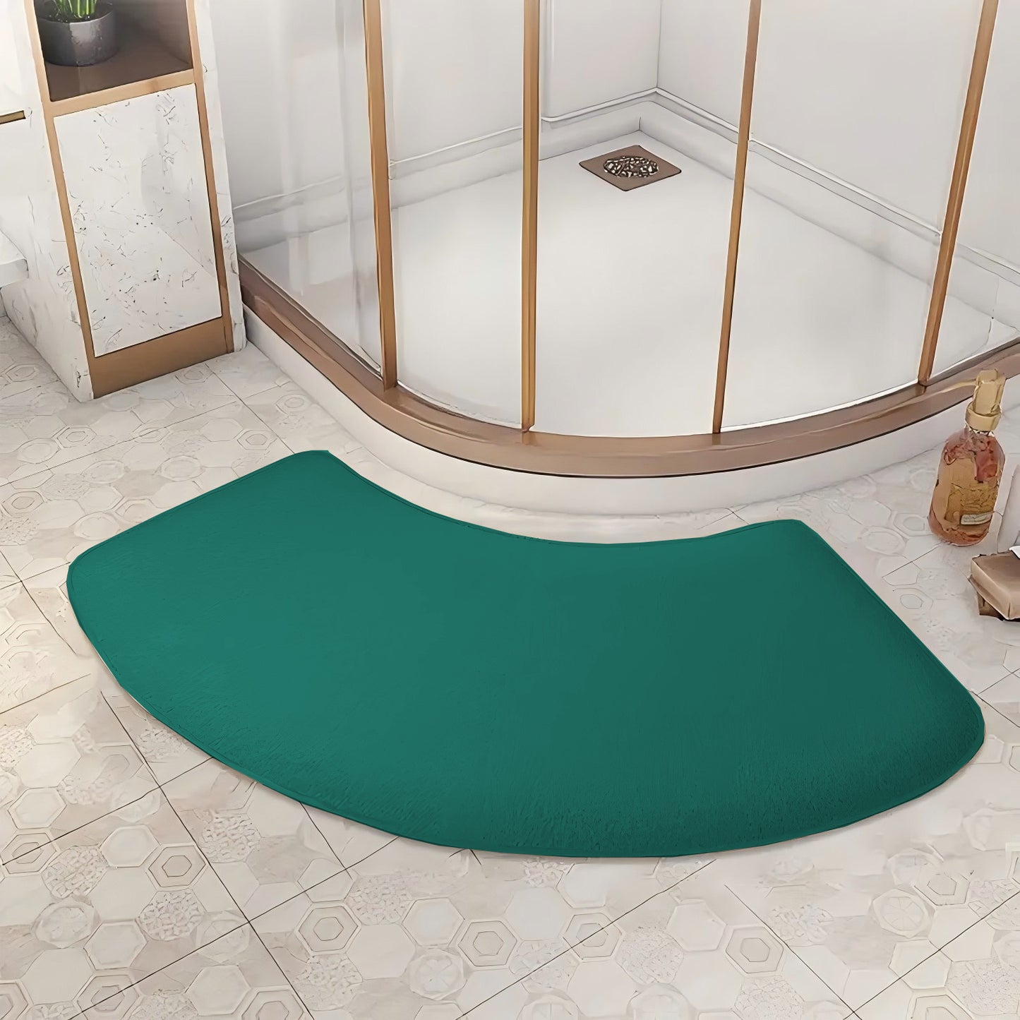 Fan-shaped Bath Mat  Water-absorbent And Anti-slip