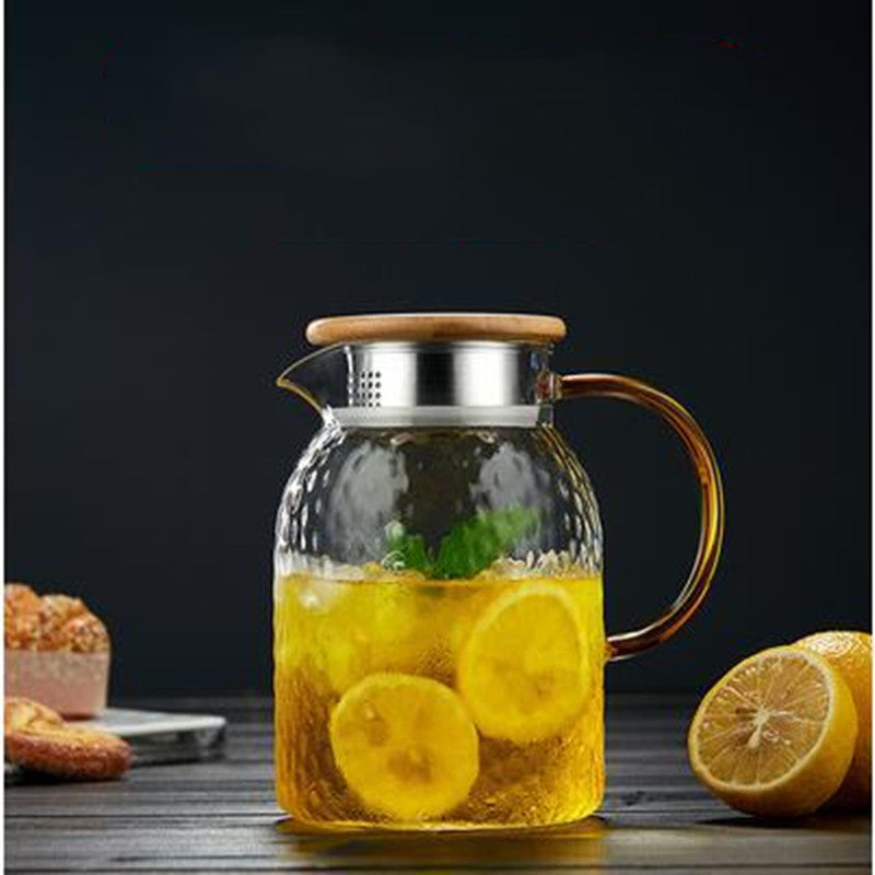 Household Large Capacity Heat-resistant Hammer Pattern High Borosilicate Glass Cooling Kettle