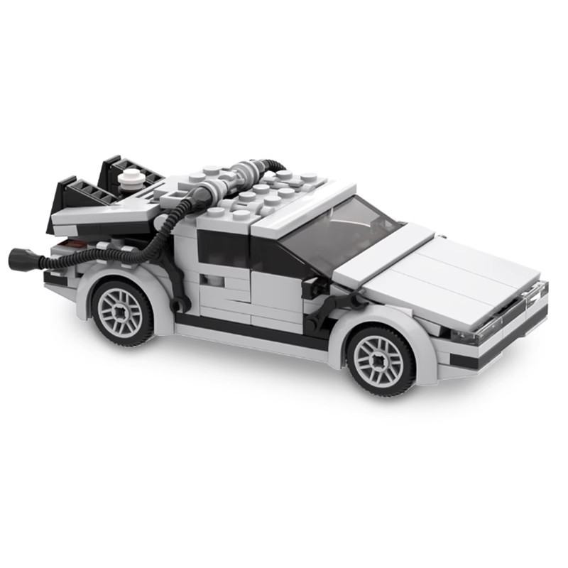 Plastic Back To The Future Time Machine Vehicle Splicing Creative Educational Toys