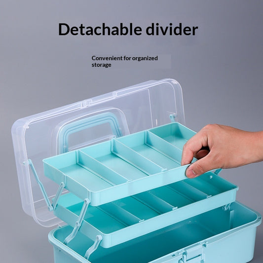 Three-tier Portable Storage Box For Art Supplies