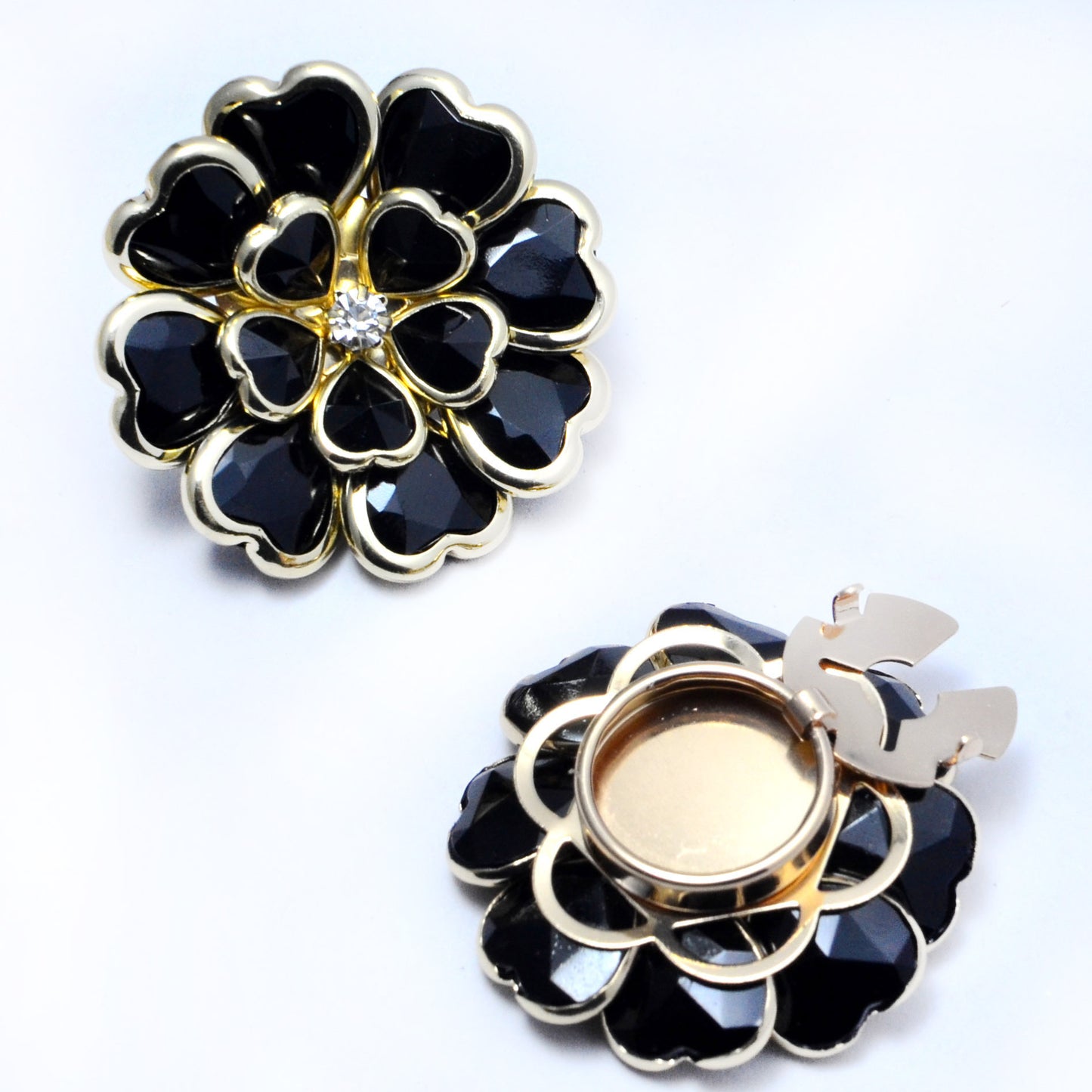Best-selling Shirt Buttons Drop Oil Flower Bronze Diamond Buttons Set Brooch Buttons