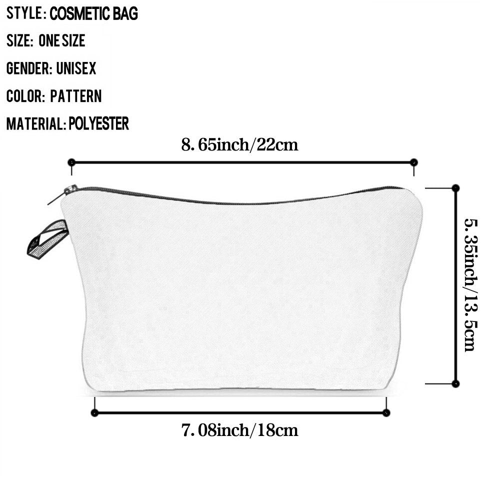 Creative Portable Toiletry Black Background Gold Letter Printing Makeup Storage Bag