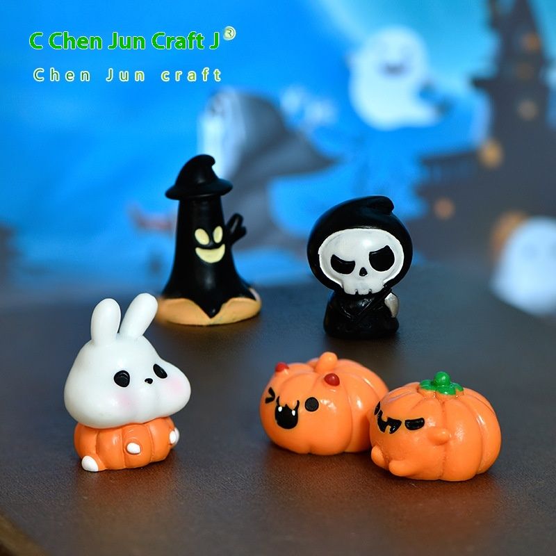 Halloween Series Micro Landscape Crystal Ball Accessories Transparent Ghost Mini Resin Ornament