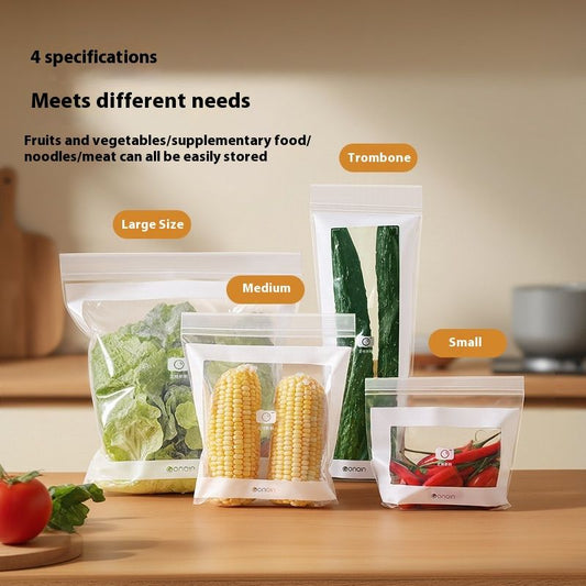 Food Grade Freshness Protection Package Household Extra Thick Retain Freshness Envelope Bag Zip Lock Bag Kitchen Refrigerator Freeze Storage Split Storage