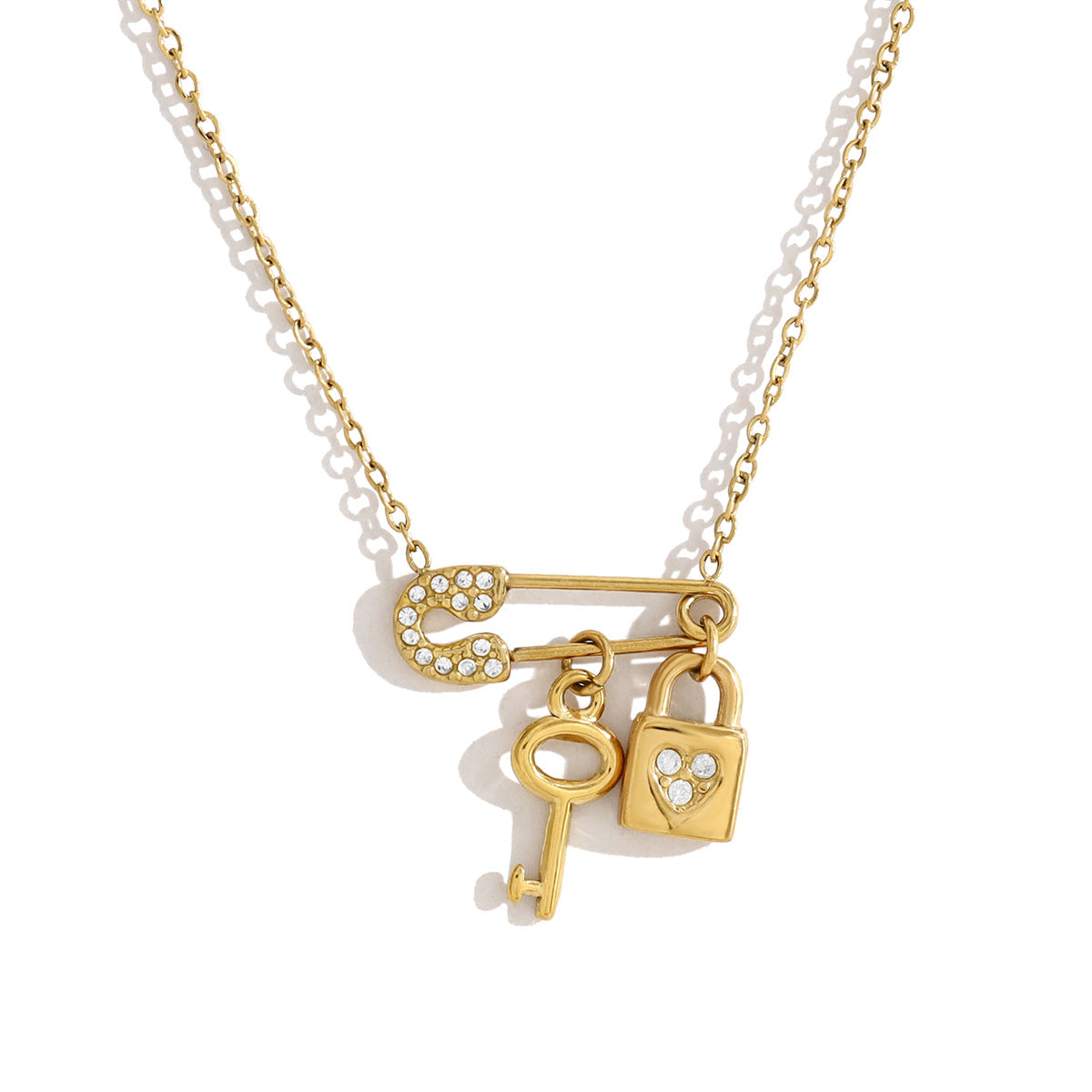 AutumnWinter New Arrival Lifestyle Symbol Lock Key Clavicle Chain Necklace