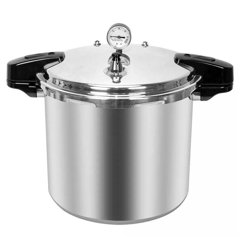 23L Large Pressure Canner Cooker Commercial Kitchen Cookware Gauge Release Valve