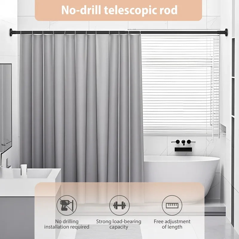 Adjustable Telescopic Pole No Drill1.9m Extendable Hanging Rod Bathroom Curtain Clothes Drying Storage Organization Multipurpose