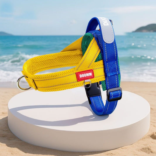 Fashionable Contrasting-Color Non-Constricting Spliced Pet Leash