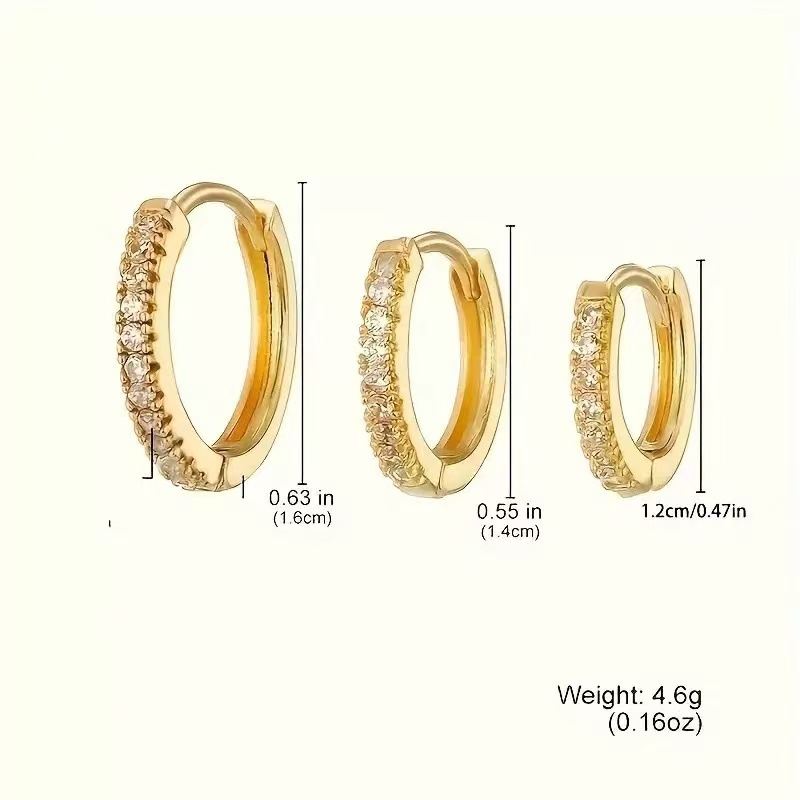 Korean-style Micro-paved Diamond Earrings Minimalist