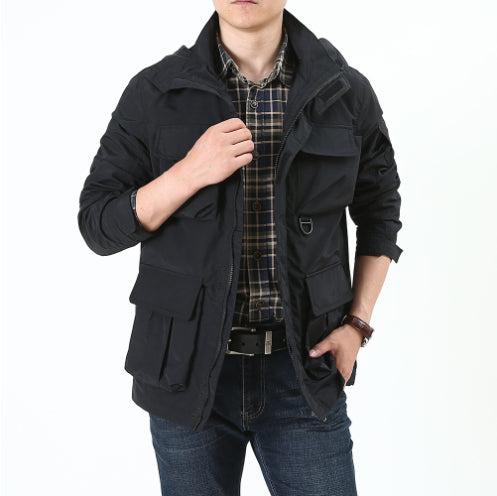 Casual Versatile Windbreaker Outdoor Hiking And Sports Hooded Loose-fit Jacket