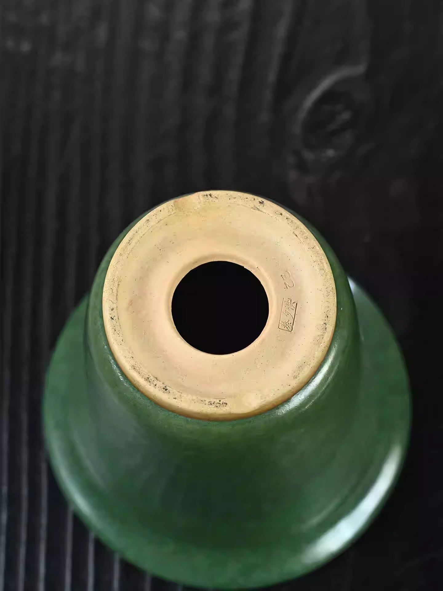 Zisha Ceramic Tea-foam Glaze Green-glazed Golden Bell Basin
