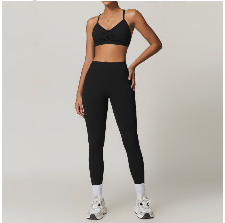 Beauty Back Yoga Clothes Suit Cargo Pocket Sports Suit High Waist Hip Lift Workout Clothes