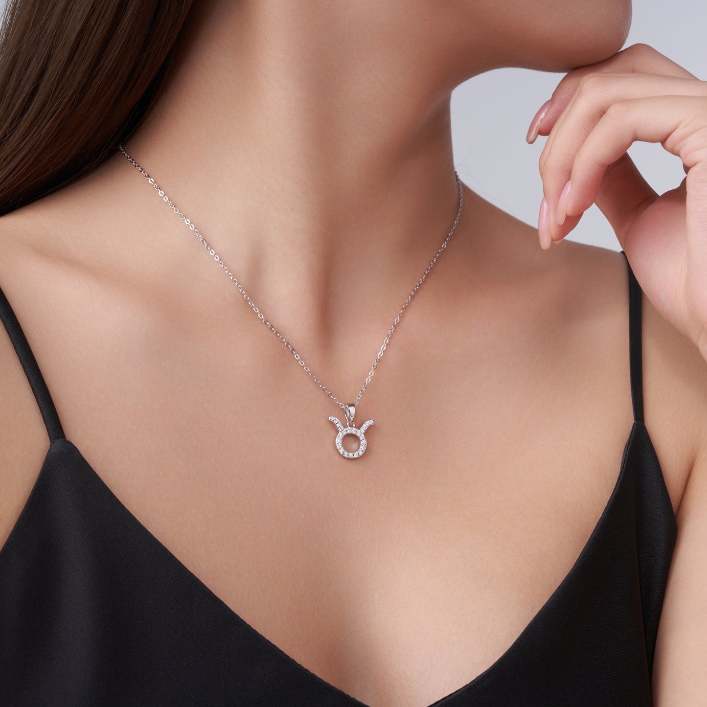 S925 Sterling Silver Taurus Necklace For Women D Color VVS1 Moissanite Zodiac Pendant, 3.4g Platinum Plated Astrology Jewelry With GRA Certificate, Perfect Birthday & Anniversary Gift Box Set For He