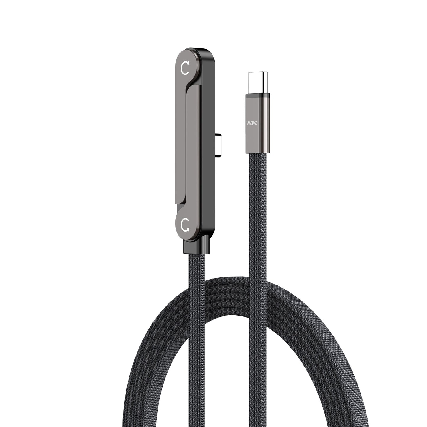 240W Foldable Stand Elbow Braided Charging Cable